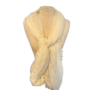 Pom Pom At Home Elegant Light Weight Cream Scarf
